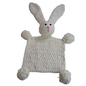 Large Soft Chenille Crochet Bunny Rabbit Snuggler 29" Cozy Comfort